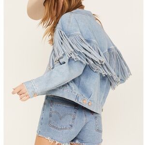 ISO Wrangler fringe denim jacket